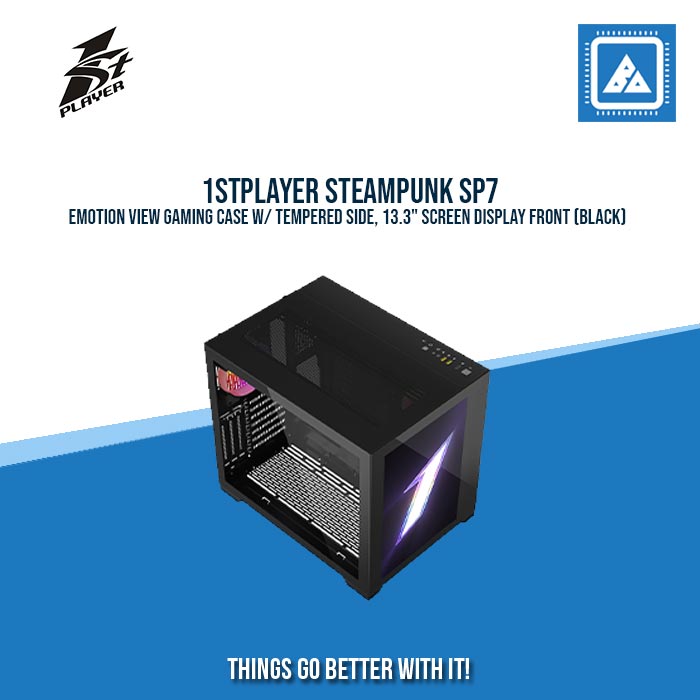 1STPLAYER STEAMPUNK SP7 EMOTION VIEW GAMING CASE W/ TEMPERED SIDE, 13.3 1STPLAYER STEAMPUNK SP7 EMOTION VIEW GAMING CASE W/ TEMPERED SIDE, 13.3